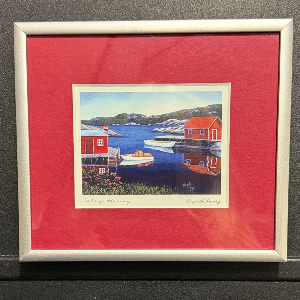 “Salvage Morning” mini Framed Coastal Art-Scapes by Elizabeth Burry 5.5” x 6.25”